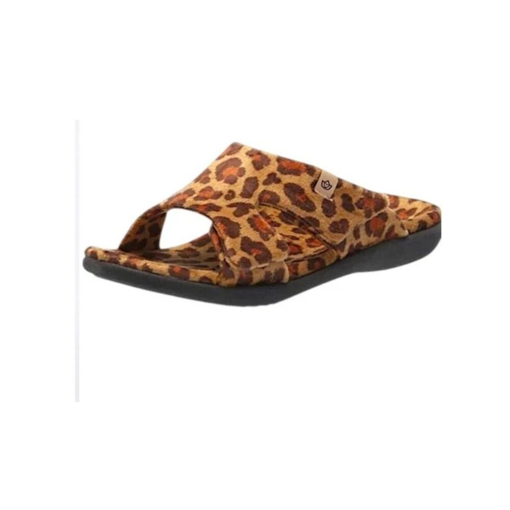 Spenco Kholo Visa Slipper Size 7D Leopard Print NWOB